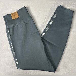 PINK Active High-Waist Leggings in Charcoal Gray LARGE NWT